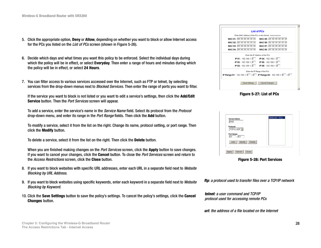 Linksys WRT54GX2 manual Ftp a protocol used to transfer files over a TCP/IP network 