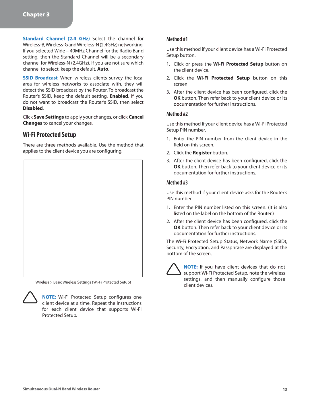 Linksys WRT610N manual Wi-Fi Protected Setup, Method #1, Method #2, Method #3 