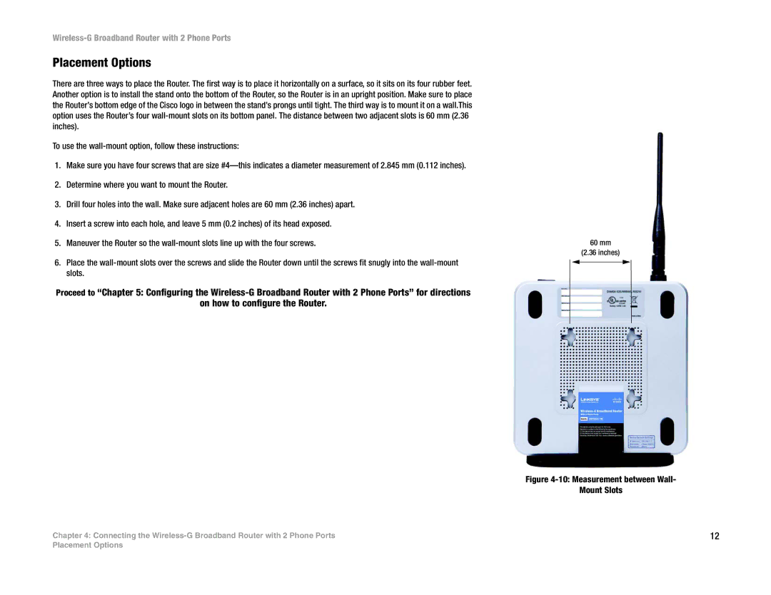 Linksys WRTU54G-TM manual Placement Options 