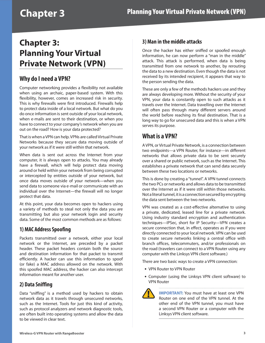 Linksys WRV200 manual Chapter Planning Your Virtual Private Network VPN, Why do I need a VPN?, What is a VPN? 