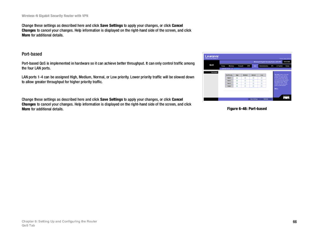 Linksys WRVS4400N manual Port-based 