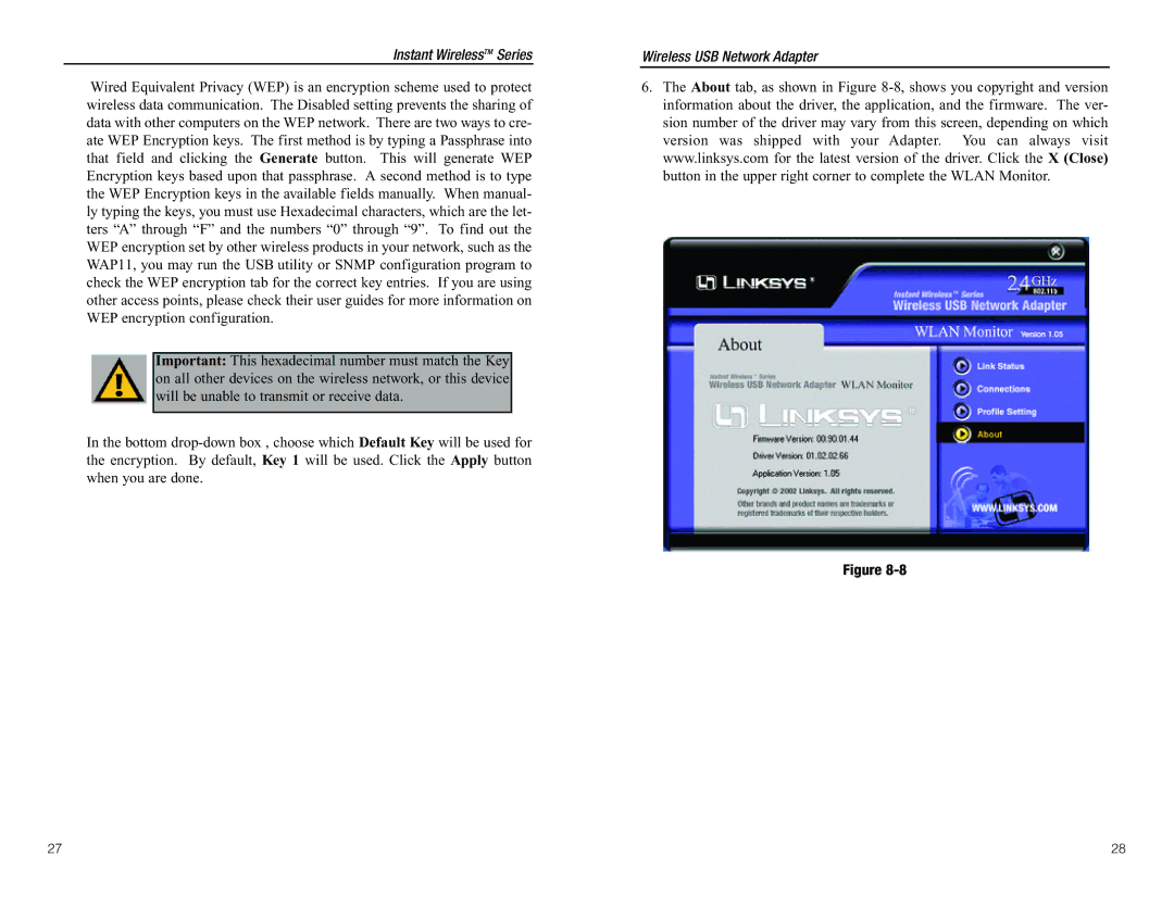 Linksys WUSB11 manual Instant WirelessTM Series 