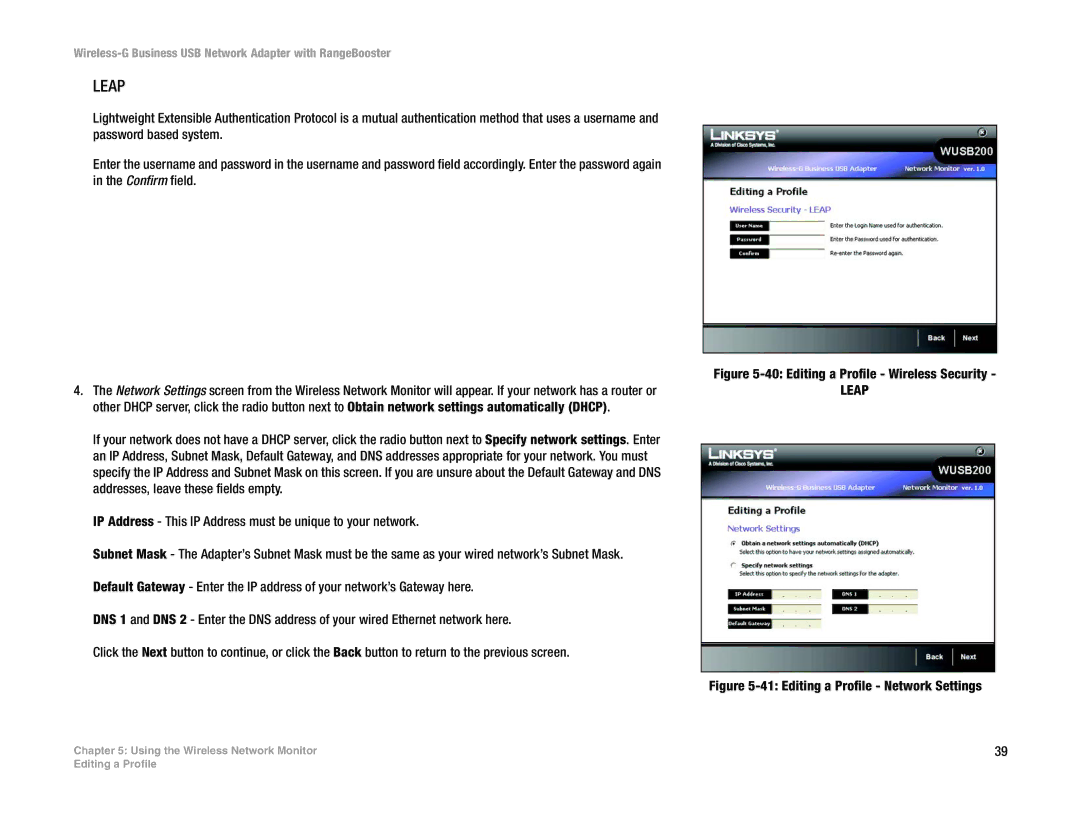 Linksys WUSB200 manual Leap 