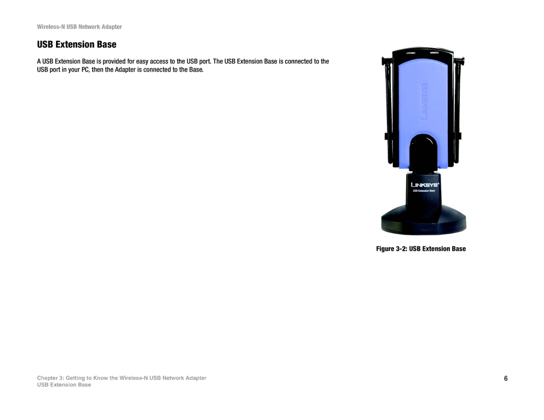 Linksys WUSB300N manual USB Extension Base 