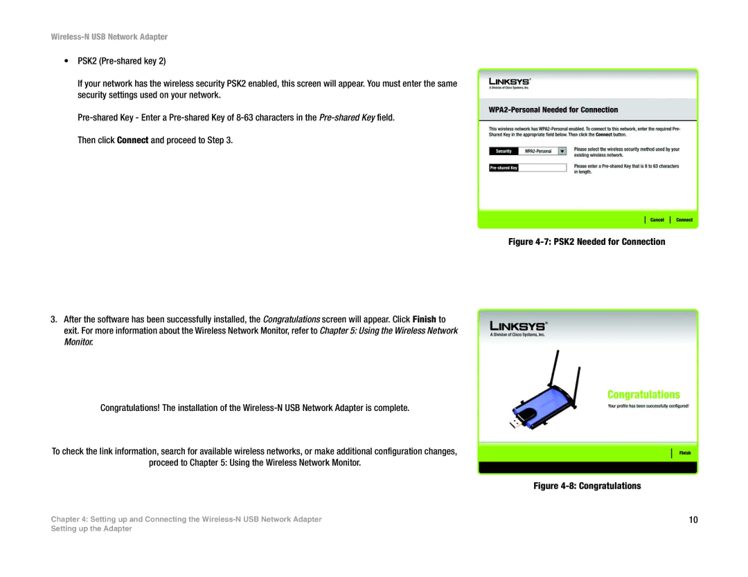Linksys WUSB300N manual PSK2 Needed for Connection 