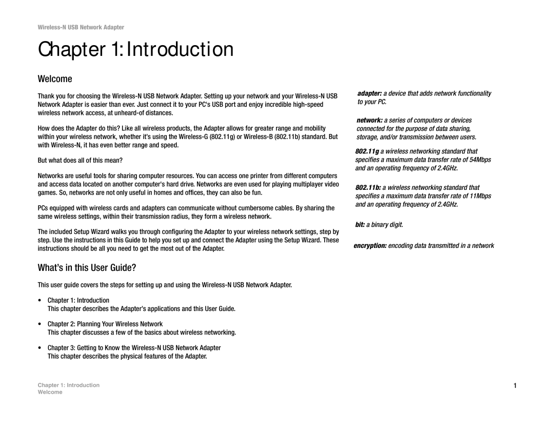 Linksys WUSB300N manual Introduction, Welcome, What’s in this User Guide? 