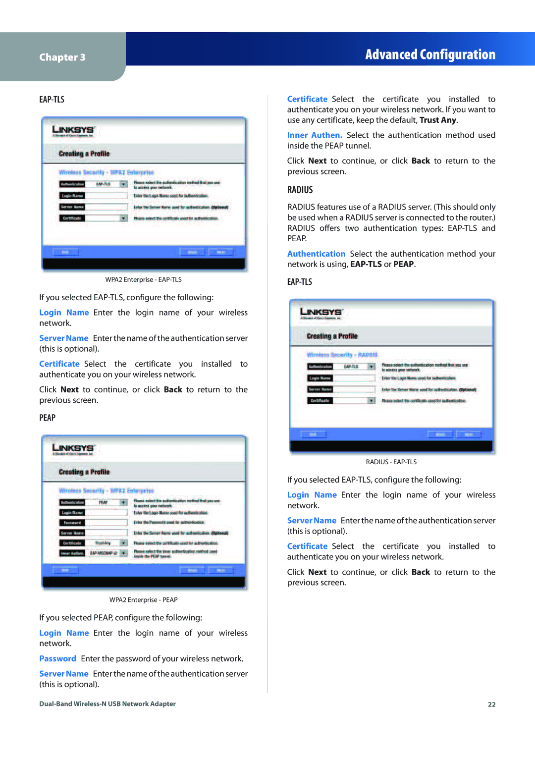 Linksys WUSB600N (EU) manual Radius 