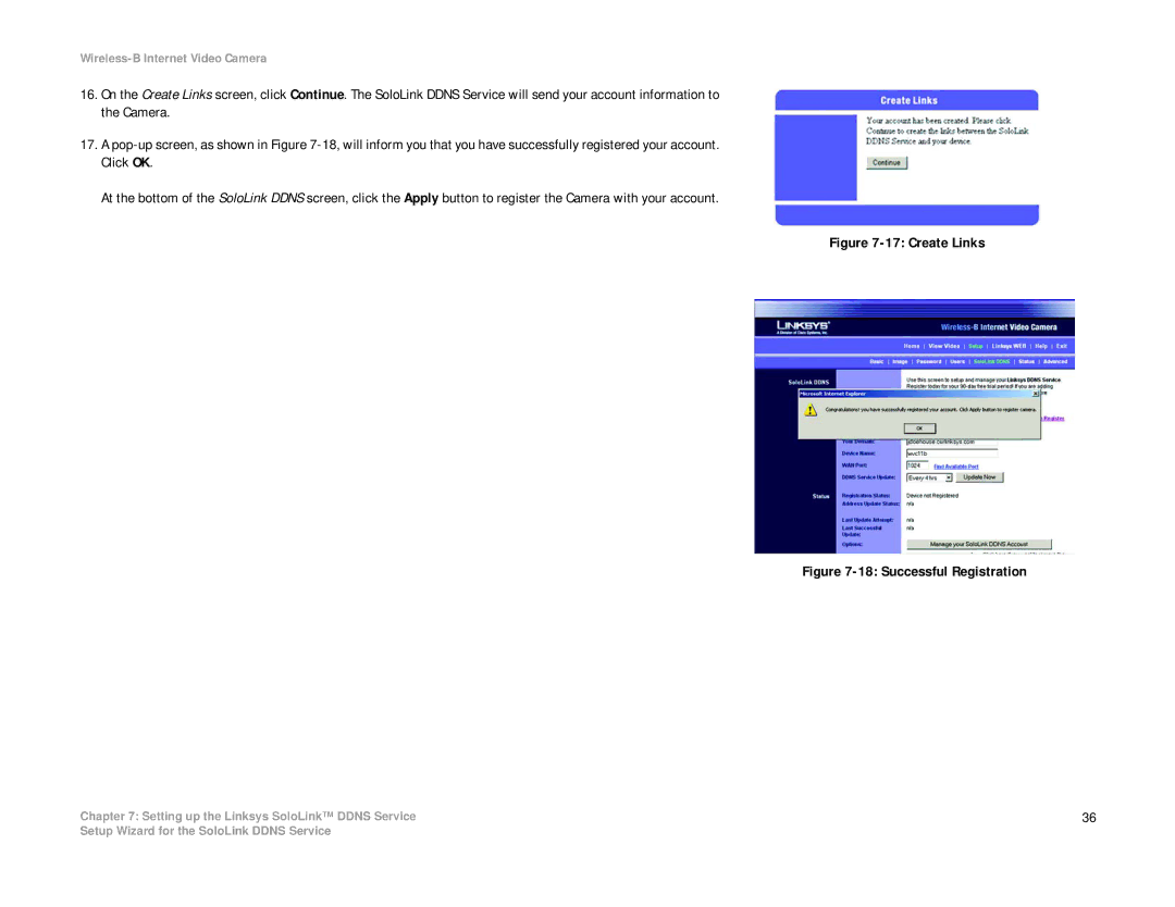 Linksys WVC11B manual Create Links 