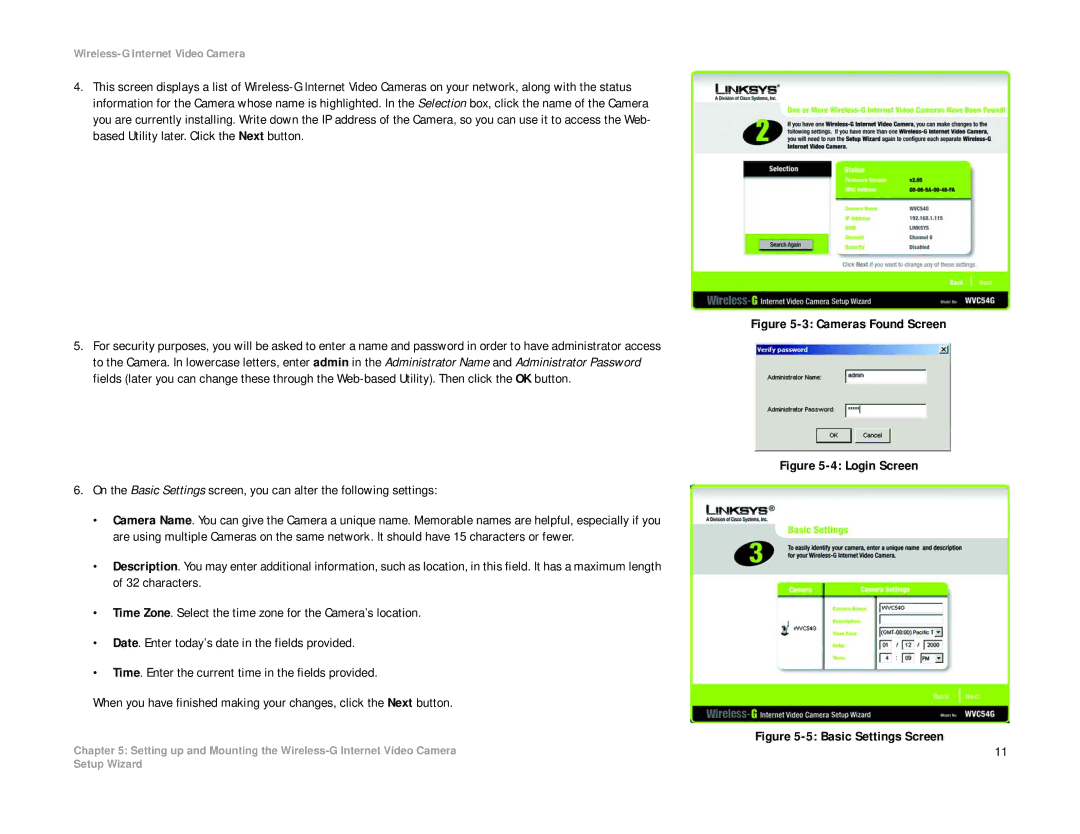 Linksys WVC54G-UK manual Cameras Found Screen 