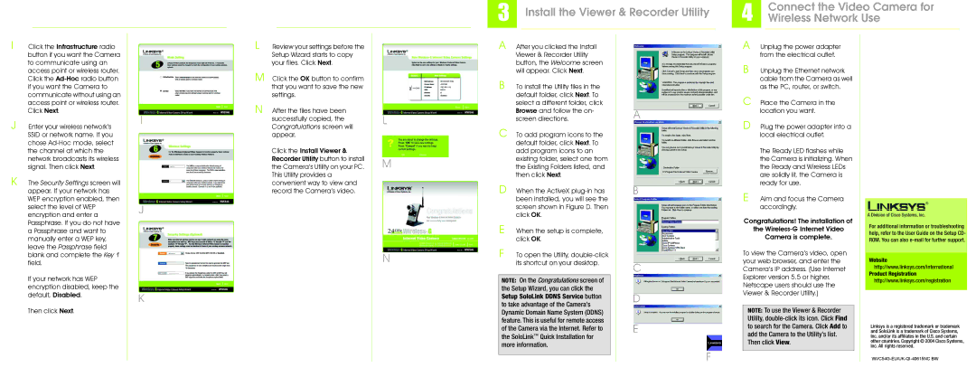 Linksys WVC54G manual Install the Viewer & Recorder Utility, Connect the Video Camera for, Wireless Network Use 