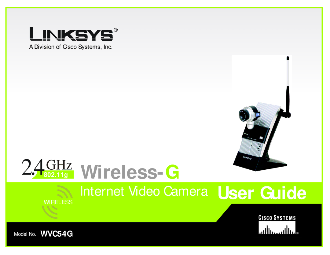 Linksys WVC54G manual GHz .11g Wireless- G 