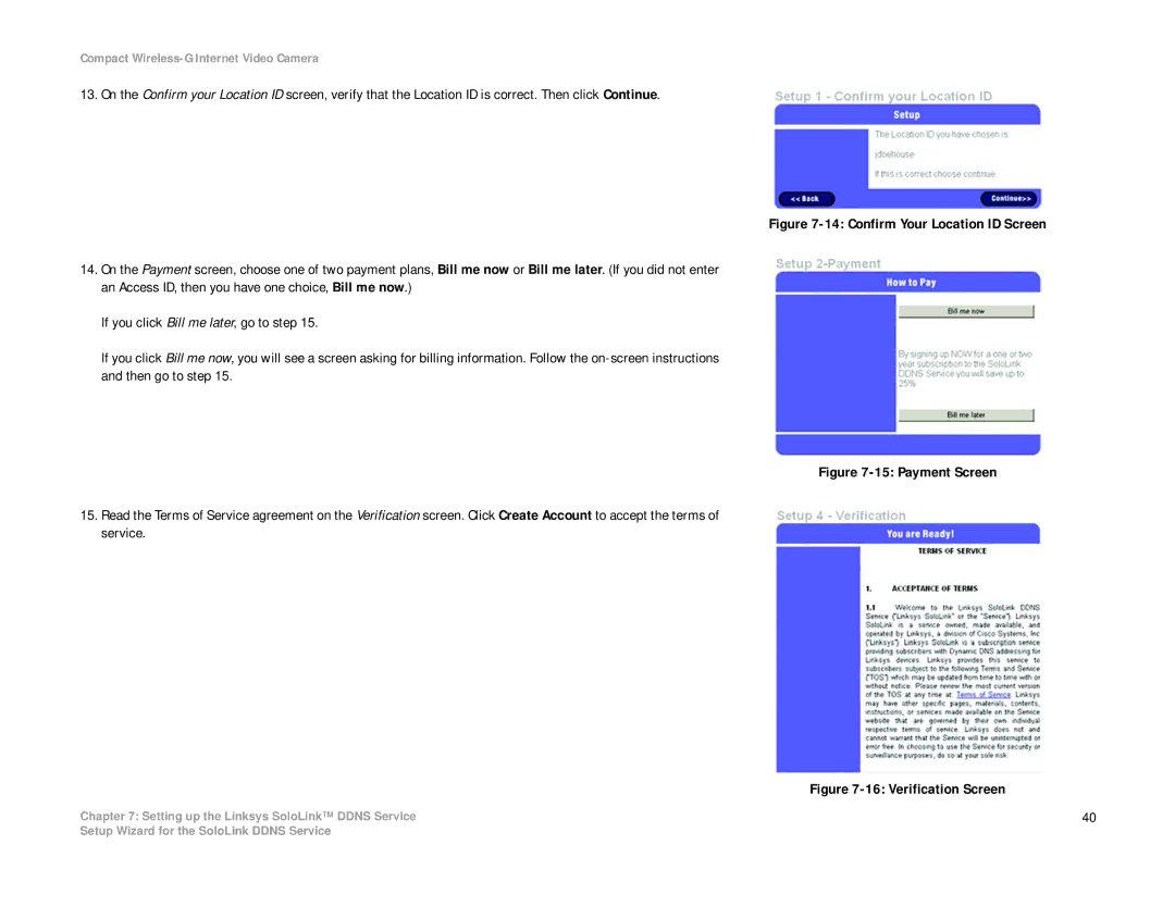 Linksys WVC54GC manual Confirm Your Location ID Screen 