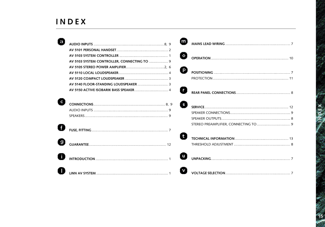 Linn AV 5105 manual D E, Audio, Introduction Unpacking Linn AV System Voltage Selection 