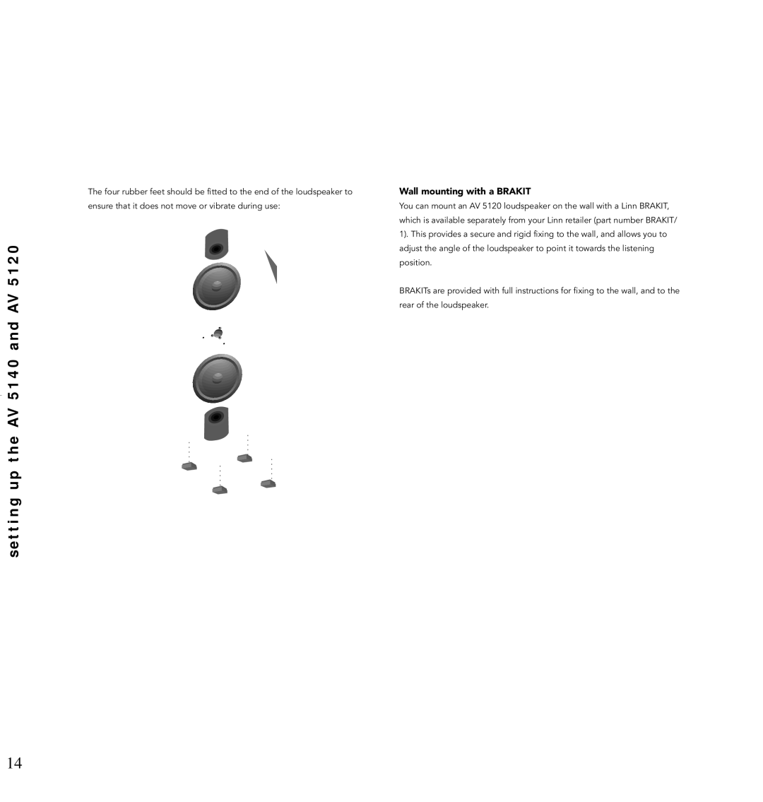 Linn AV Loudspeaker manual Wall mounting with a Brakit 