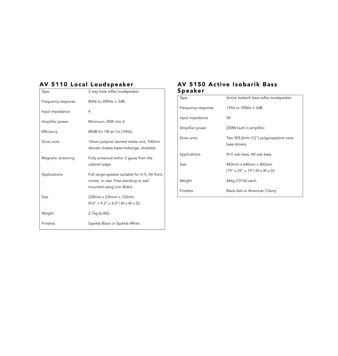 Linn AV Loudspeaker manual C h n i c 