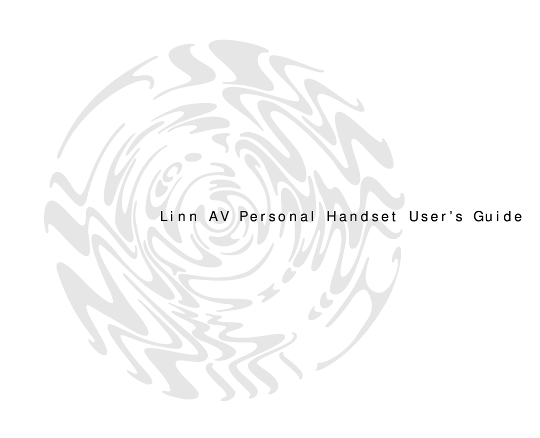 Linn AV Personal Handset manual 