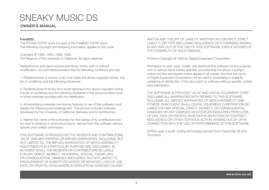 Linn DS, Sneaky Music owner manual FreeBSD 