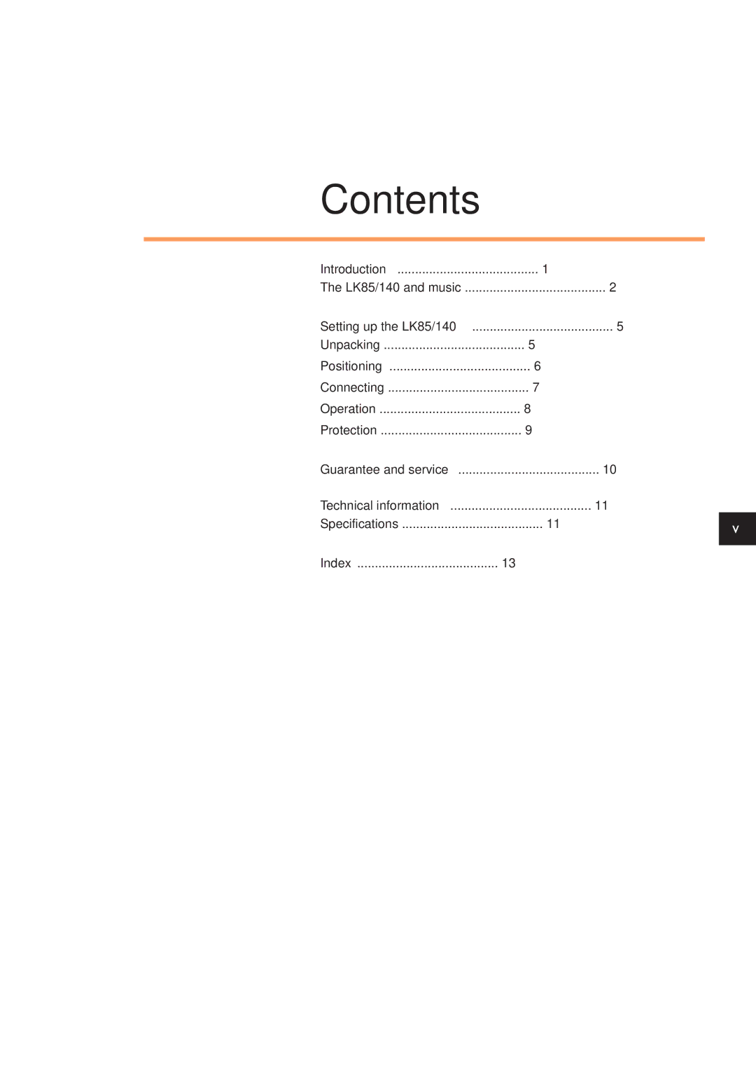 Linn LK140, LK85 owner manual Contents 