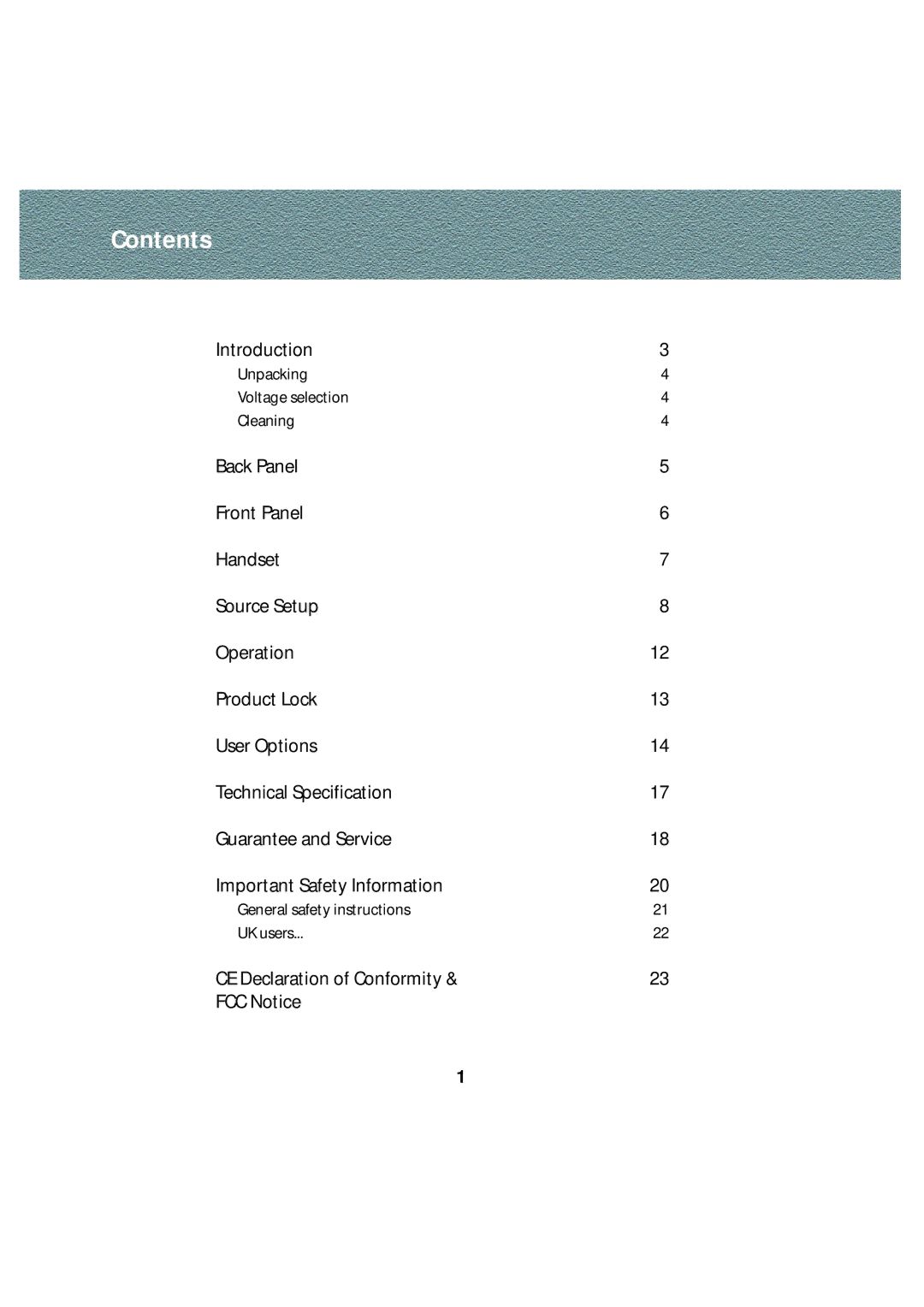 Linn Stereo Pre-Amplifier owner manual Contents 