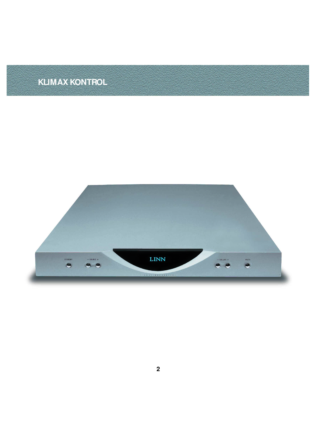 Linn Stereo Pre-Amplifier owner manual Klimax Kontrol 