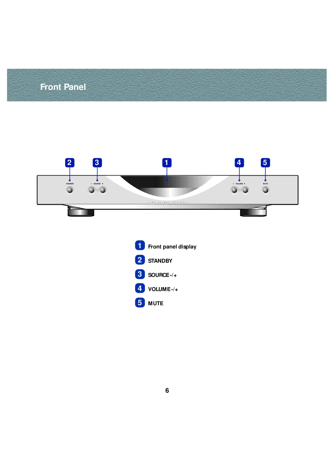 Linn Stereo Pre-Amplifier owner manual Front Panel, Front panel display 