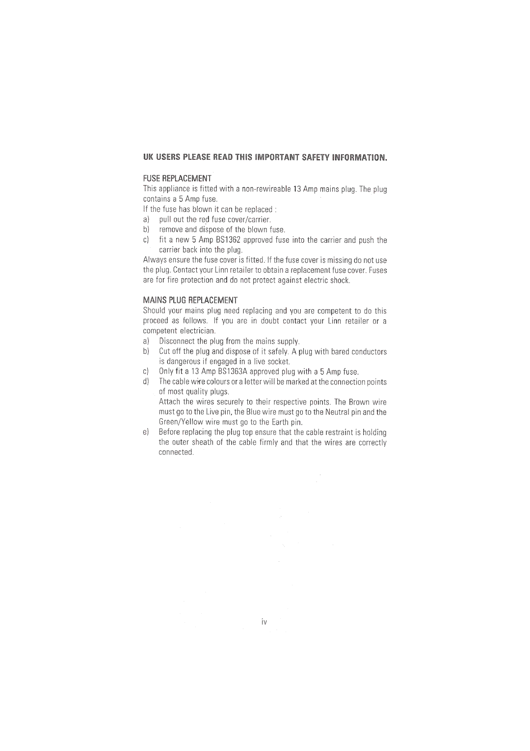 Linn WAKONDA owner manual 