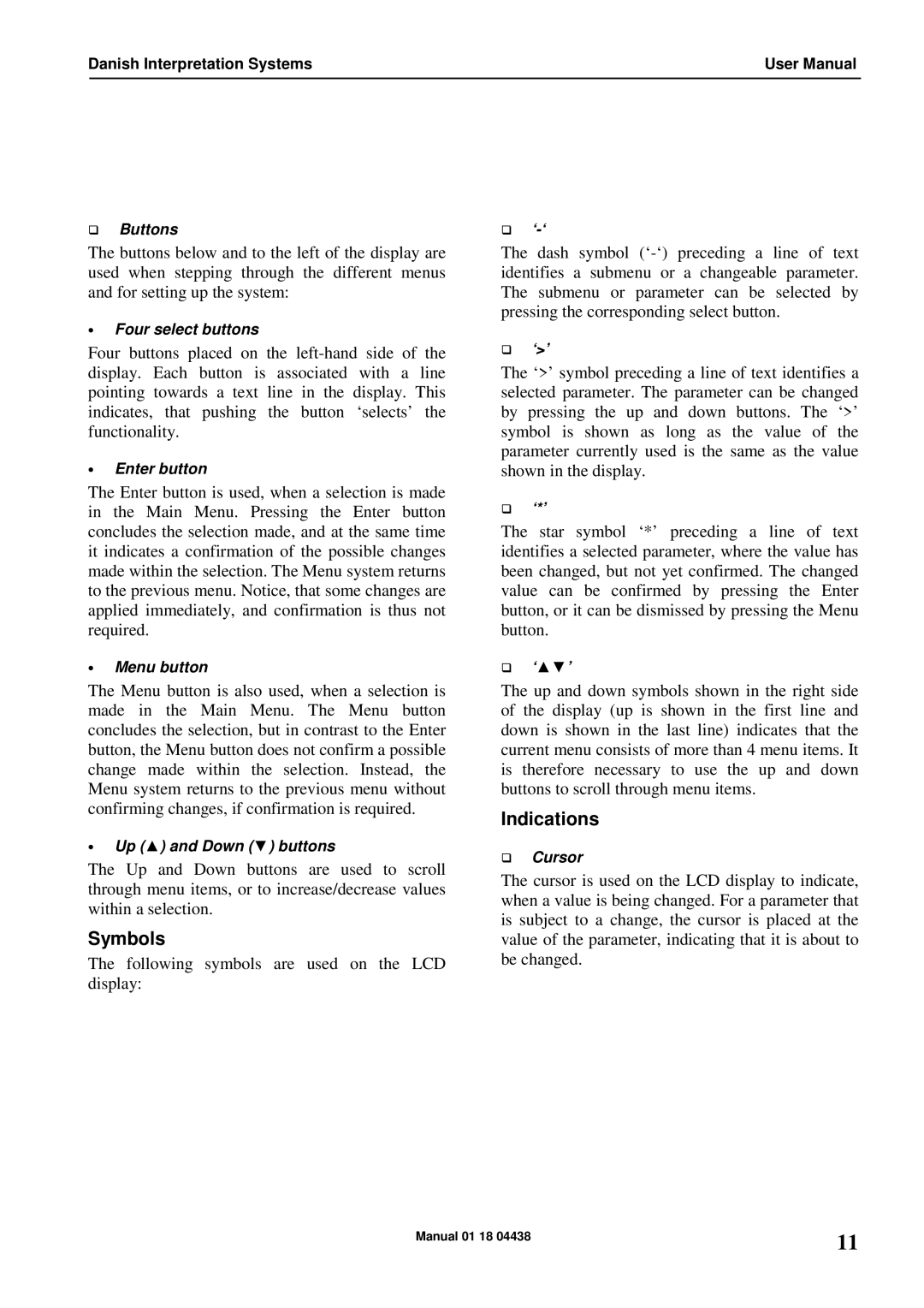 Listen Technologies CU 6010, CU 6011, CU 6005 user manual Symbols, Indications 