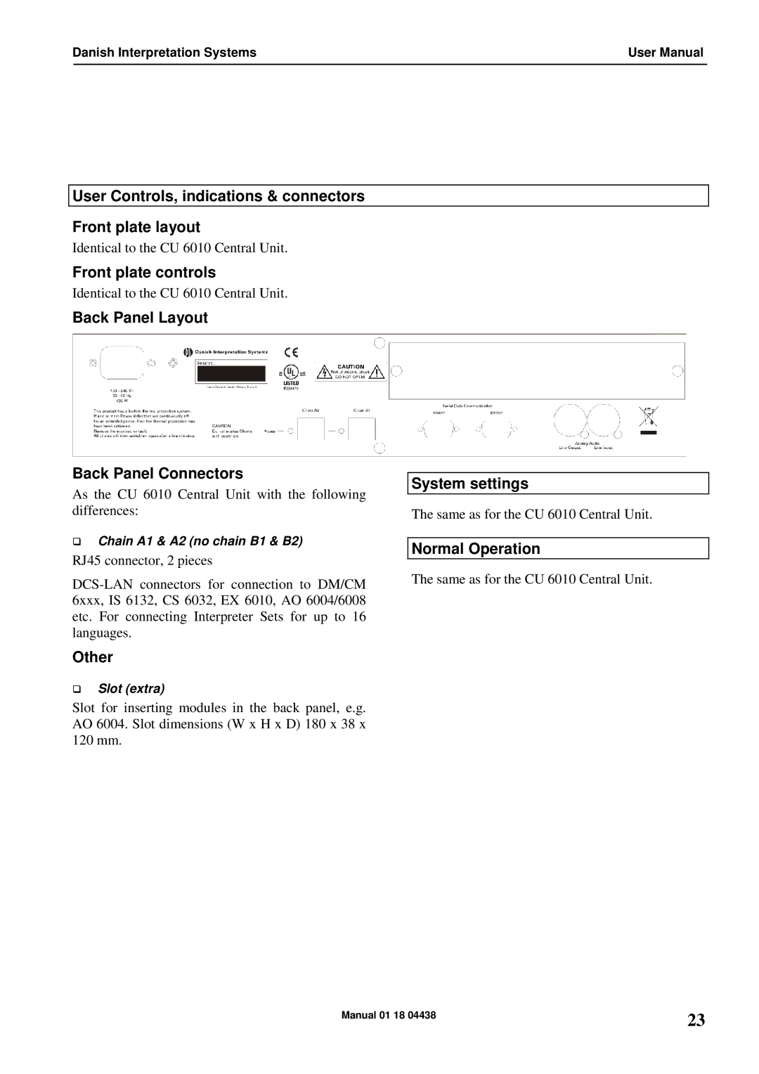 Listen Technologies CU 6010, CU 6011, CU 6005 user manual Normal Operation, Other 