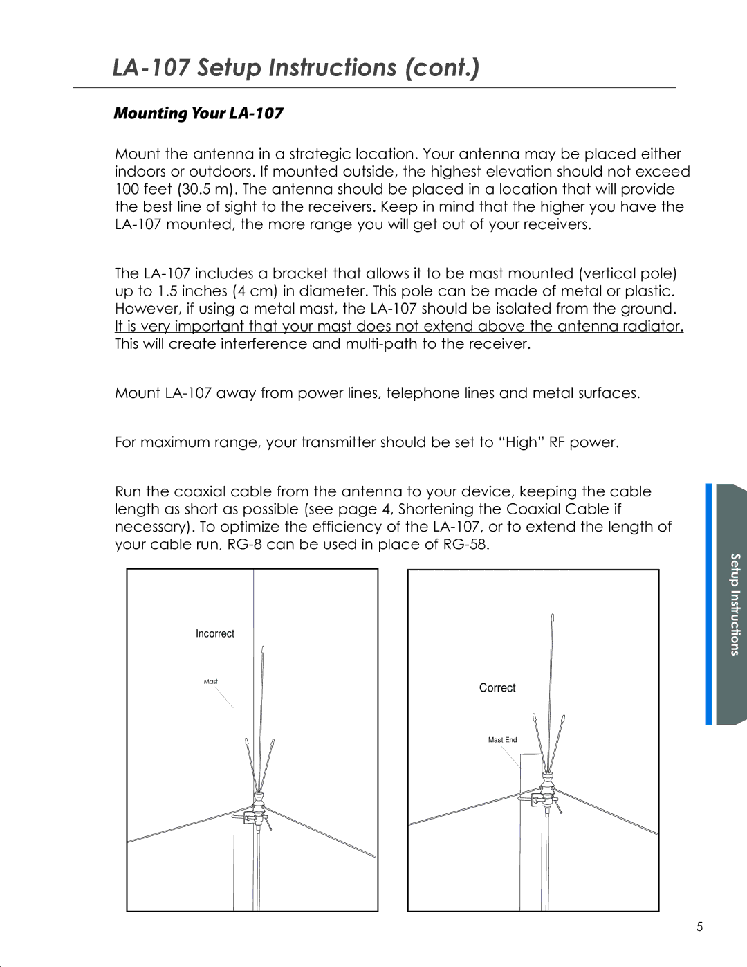 Listen Technologies manual Mounting Your LA-107 