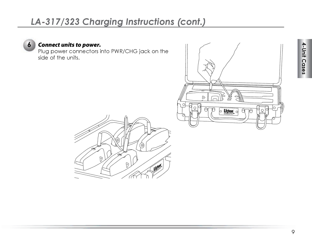 Listen Technologies LA-323, LA-325, LA-324, LA-321, LA-311 manual Connect units to power 