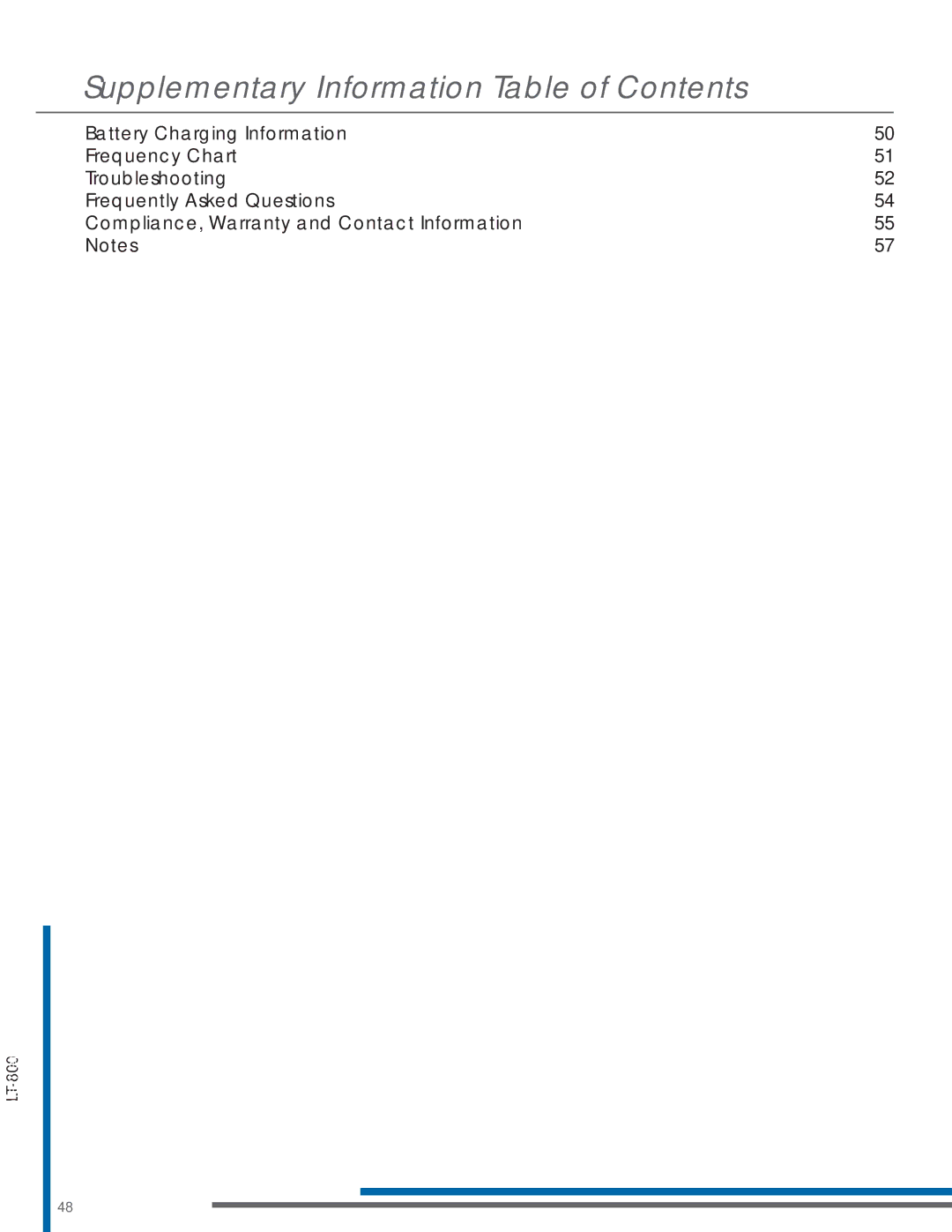 Listen Technologies LA-123 90, LP-3CV-072, LR-200-072, LT-803-072, LA-161 manual Supplementary Information Table of Contents 