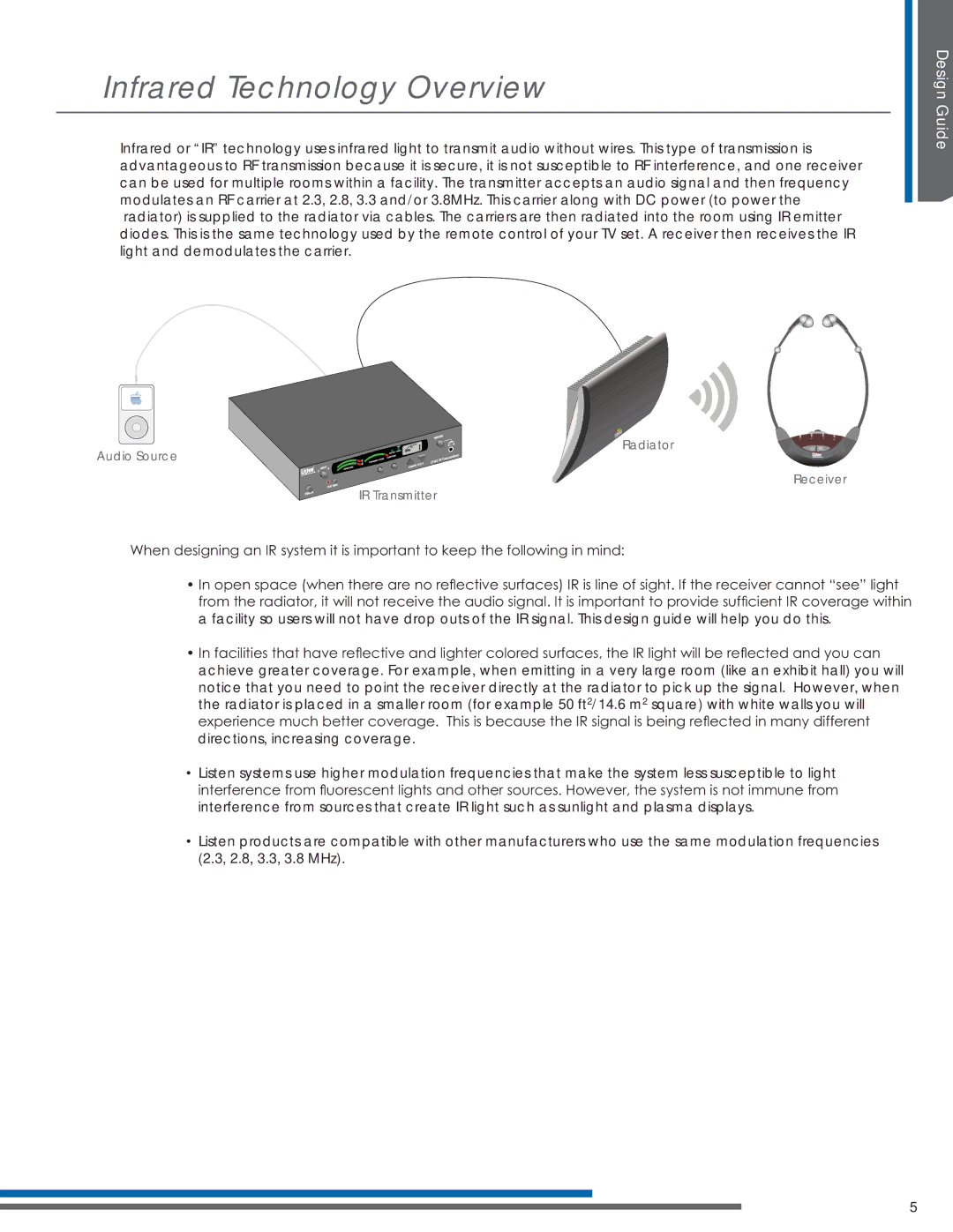 Listen Technologies LR-44, LR-42, LA-351, LA-350, LT-82LA manual Infrared Technology Overview 