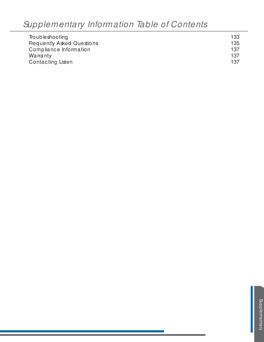 Listen Technologies LR-44, LR-42, LA-351, LA-350, LT-82LA manual Supplementary Information Table of Contents 