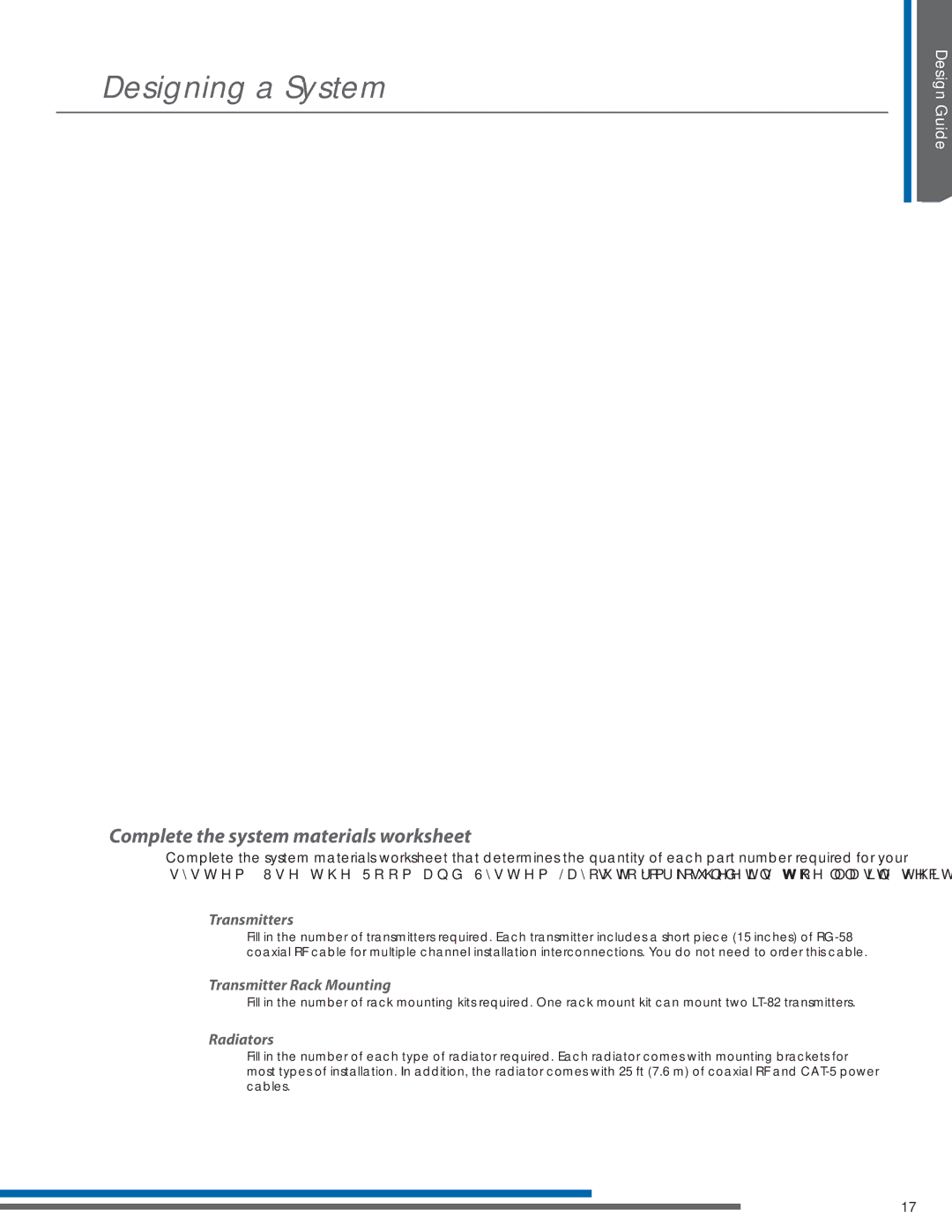 Listen Technologies LA-350, LR-42 Complete the system materials worksheet, 6A Transmitters, 6B Transmitter Rack Mounting 