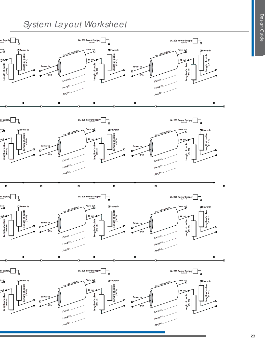 Listen Technologies LT-82LA, LR-42, LR-44, LA-351, LA-350 manual System Layout Worksheet 