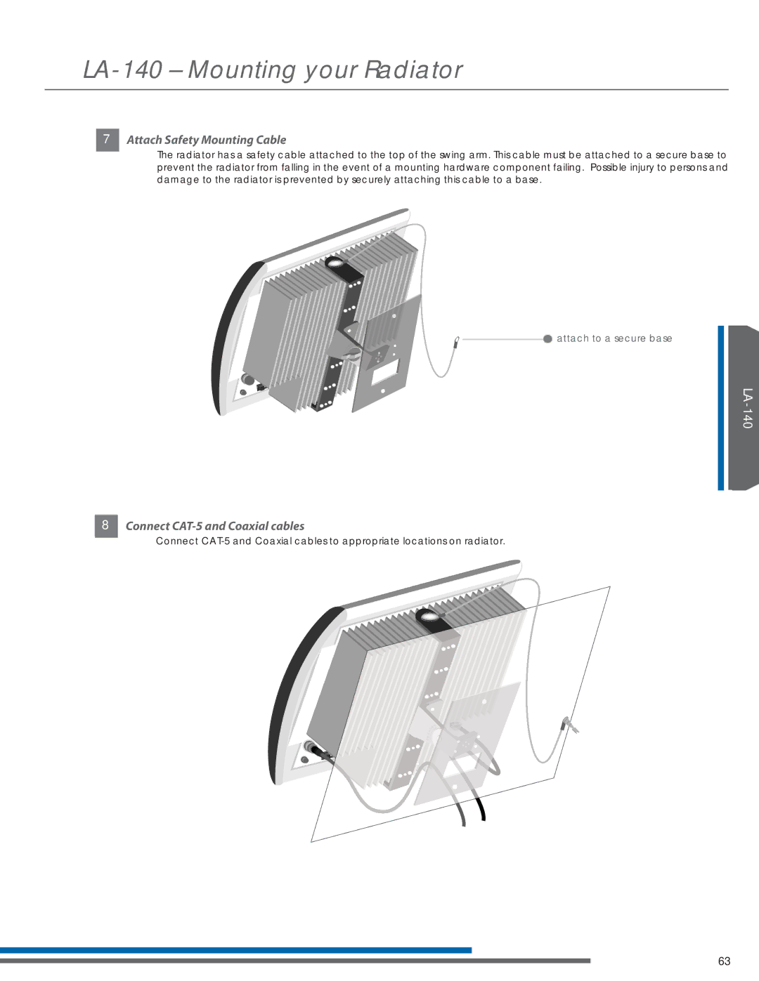 Listen Technologies LT-82LA, LR-42, LR-44, LA-351, LA-350 manual Attach Safety Mounting Cable 