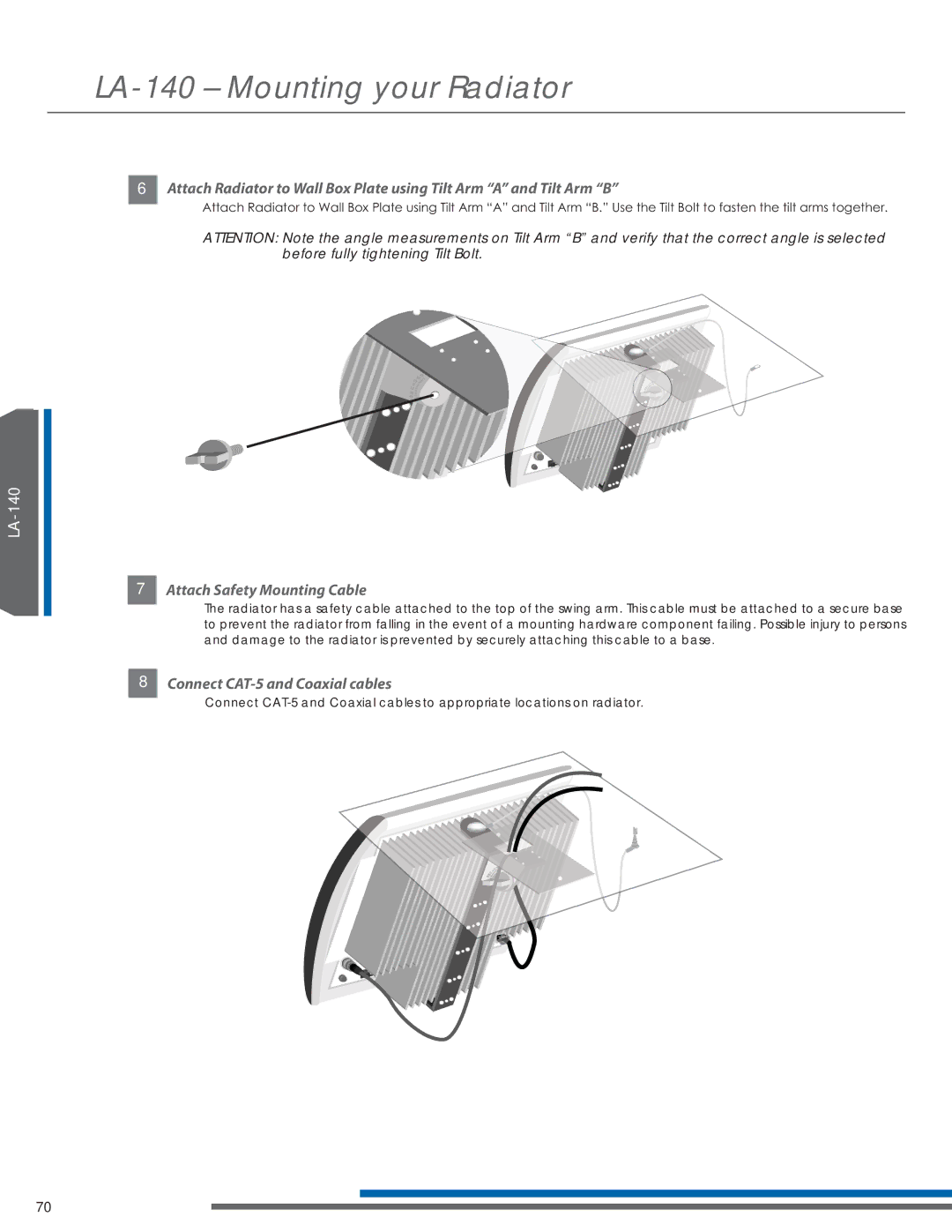 Listen Technologies LR-44, LR-42, LA-351, LA-350, LT-82LA manual Attach Safety Mounting Cable 