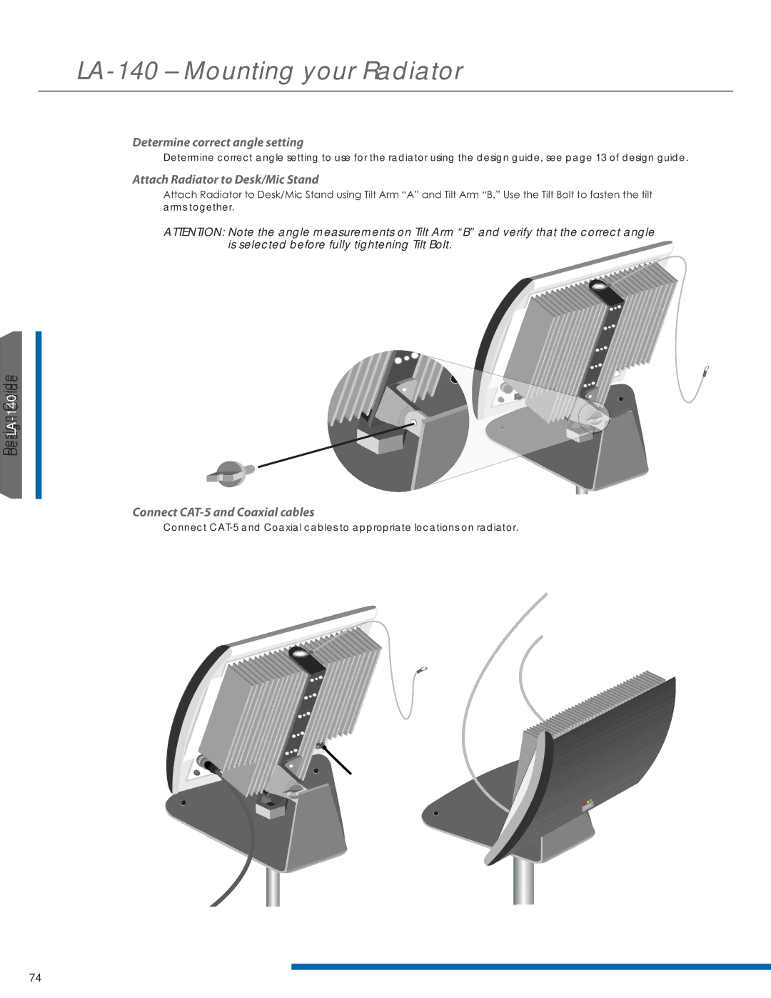 Listen Technologies LR-42, LR-44, LA-351, LA-350, LT-82LA manual Determine correct angle setting 