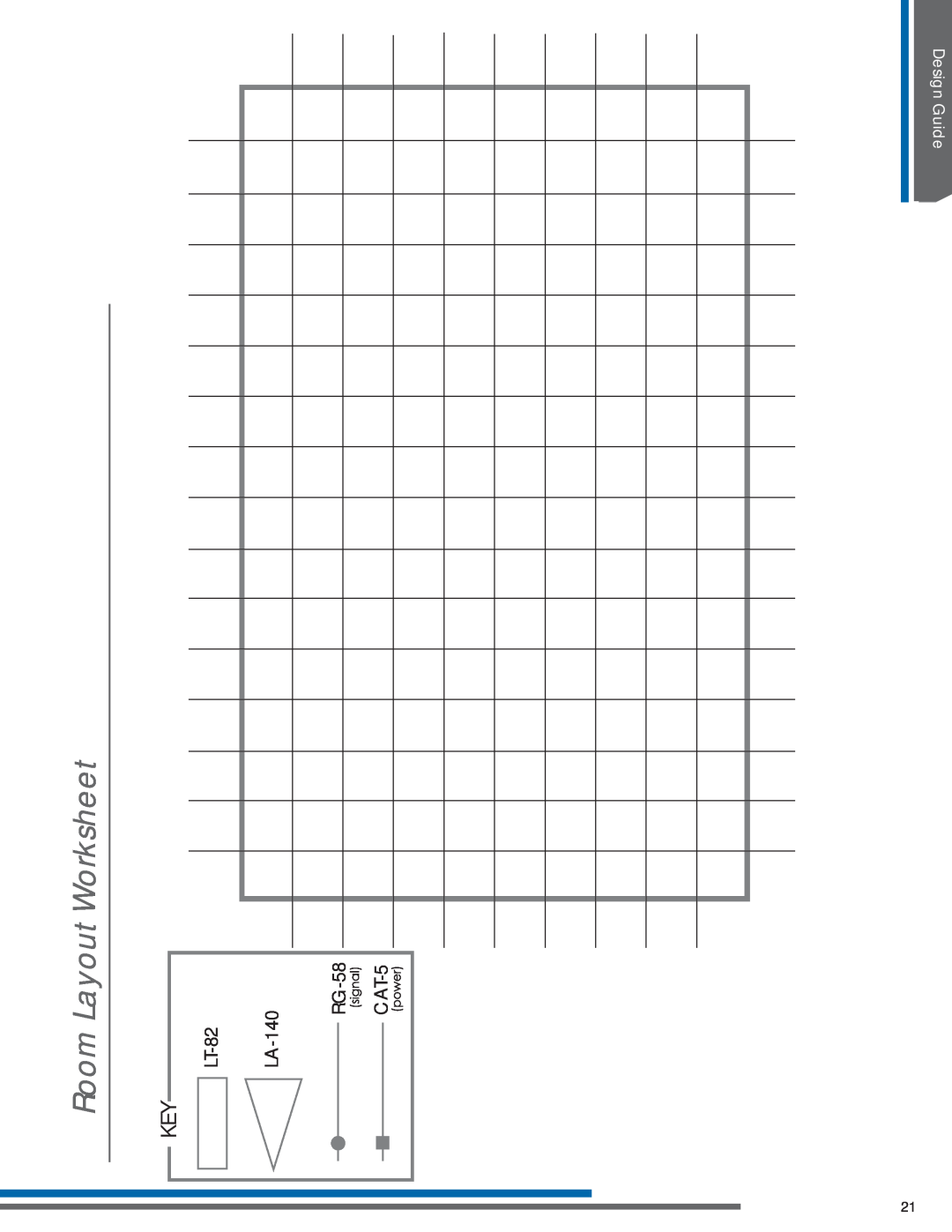 Listen Technologies LA-351, LR-42, LR-44, LA-350 manual Room Layout Worksheet, LA-DesignDesign140GuideGuide LTDesign-82Guide 