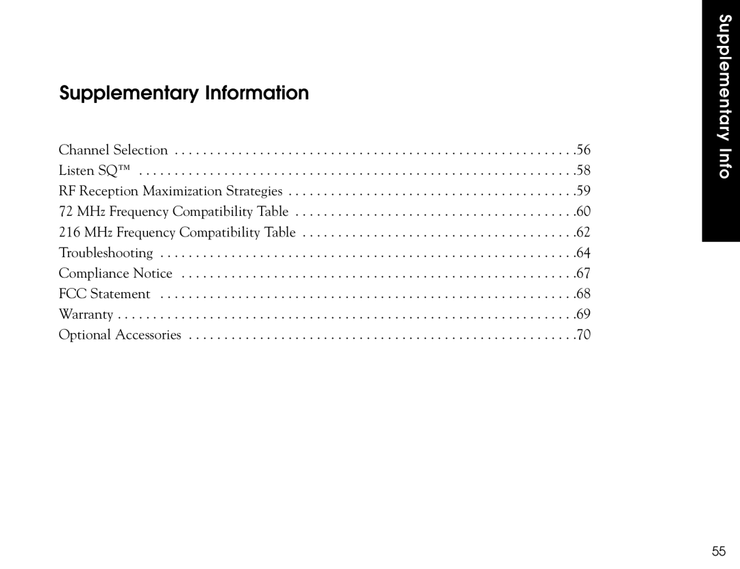 Listen Technologies LR-500, LR-400, LR-300 user manual Supplementary Information 