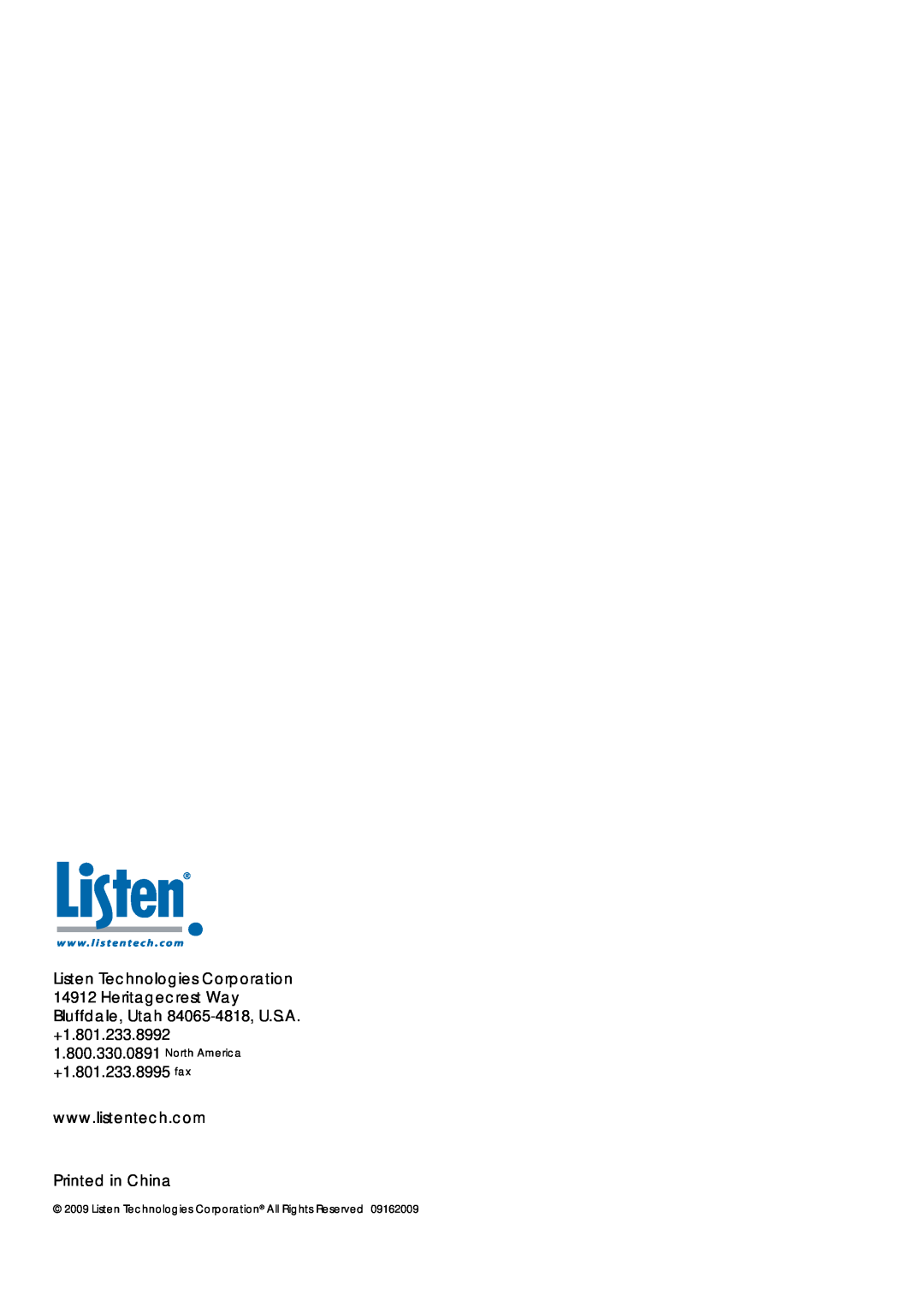 Listen Technologies LT-700-150 manual 