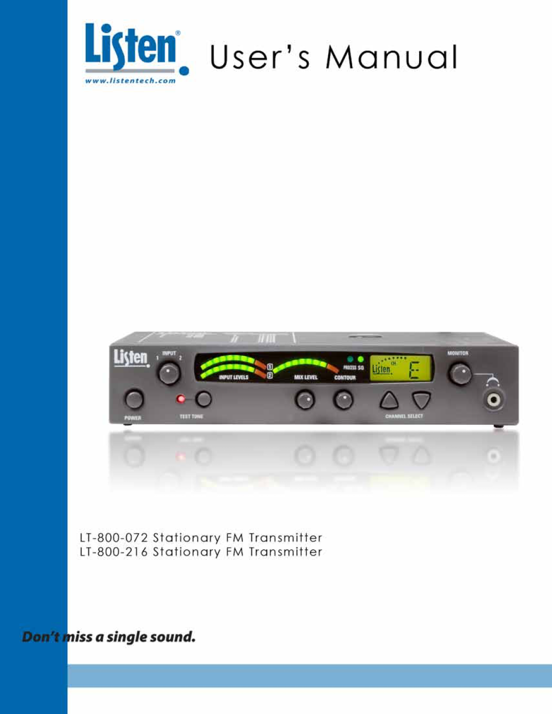 Listen Technologies LT- 800-072, LT-800-216 manual 