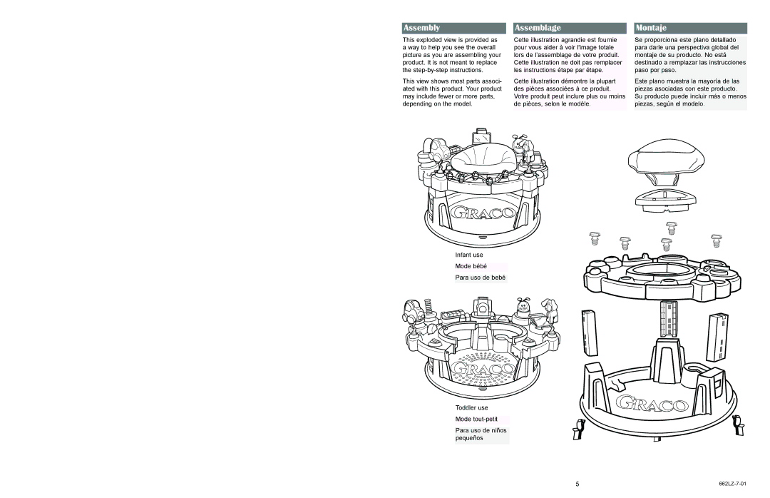 Little Tikes 662LZ-7-01 manual AssemblyAssemblage Montaje 