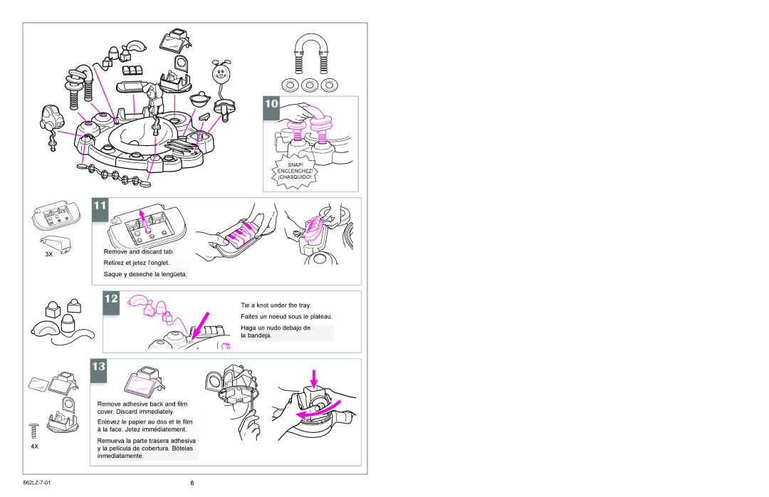 Little Tikes 662LZ-7-01 manual Snap Enclenchez ¡CHASQUIDO 