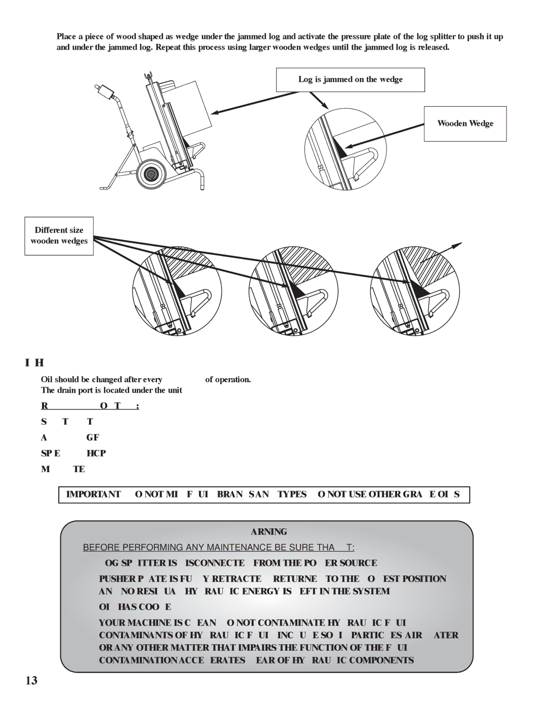 Little Wonder 5000 owner manual How to change the hydraulic oil 