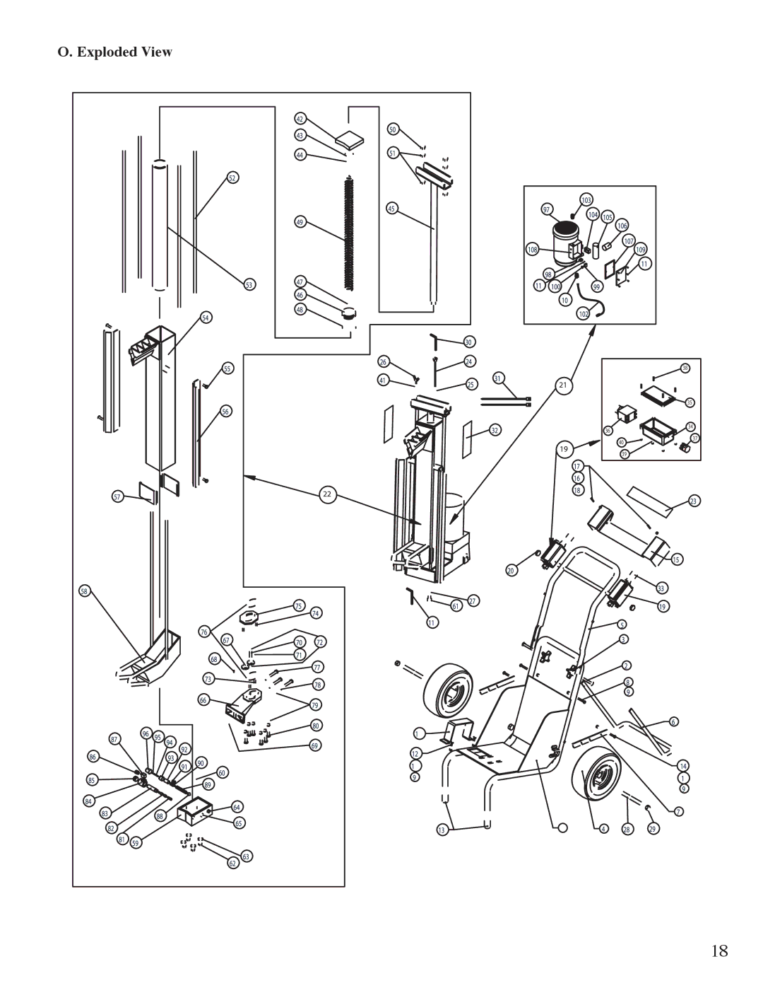 Little Wonder 5000 owner manual LOG Splitter Exploded View 