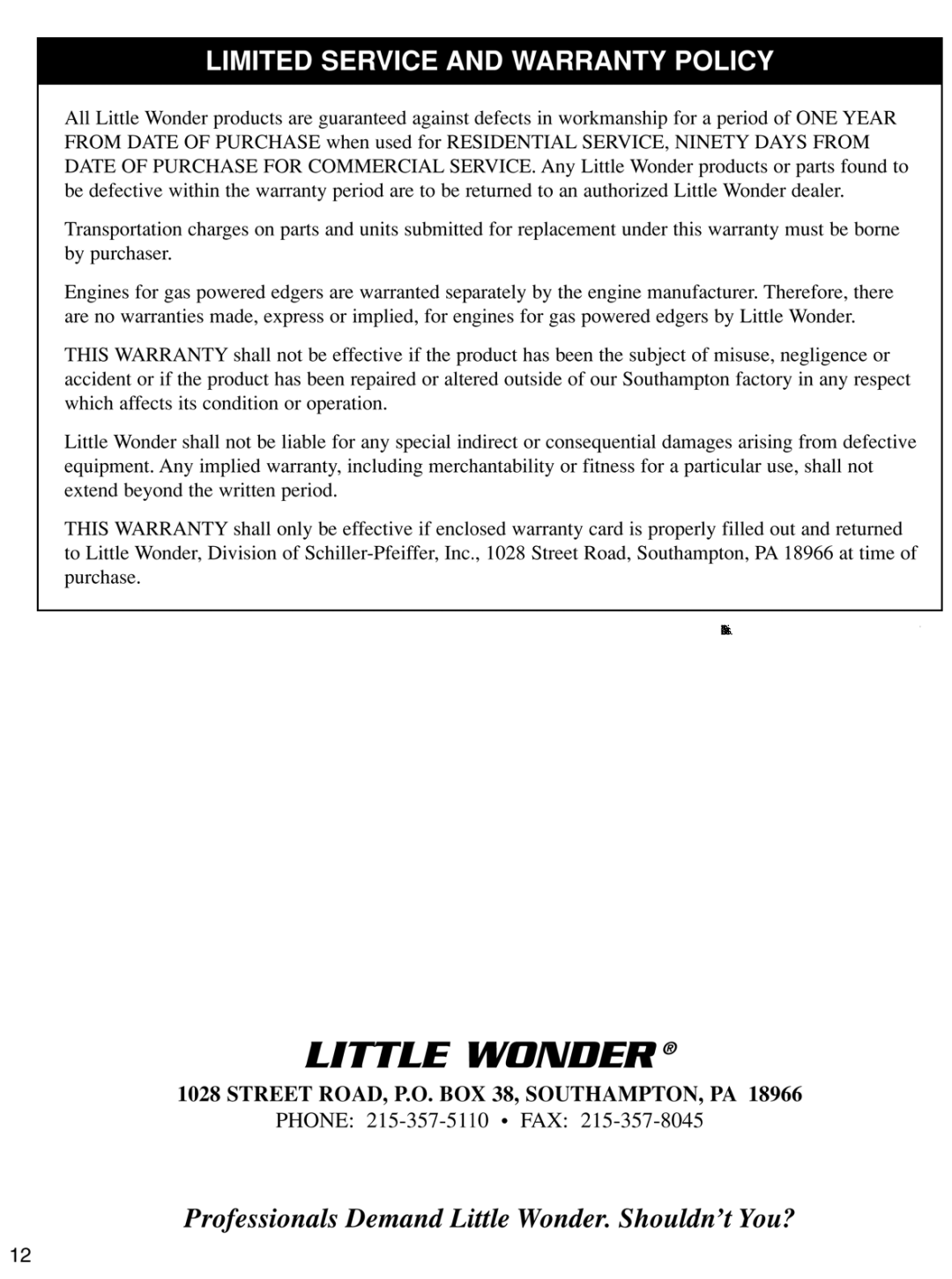 Little Wonder 6232 manual 
