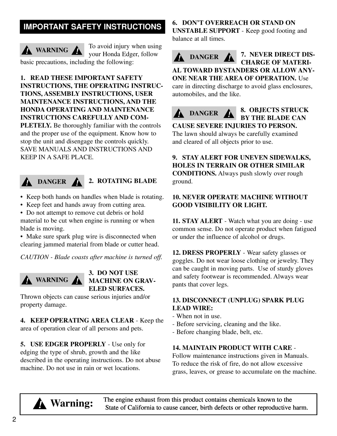 Little Wonder 6232 manual Important Safety Instructions 