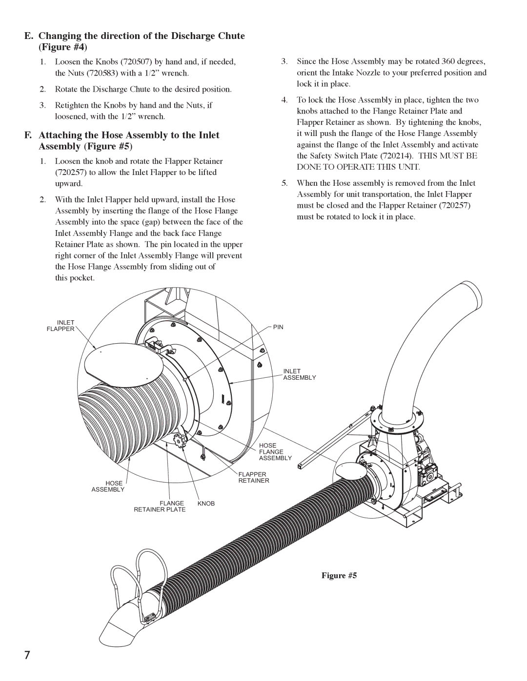 Little Wonder 8221, 8271 manual Changing the direction of the Discharge Chute Figure #4 