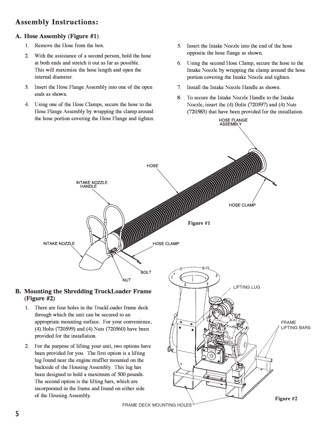 Little Wonder 8221, 8271 manual Assembly Instructions, A. Hose Assembly Figure #1 